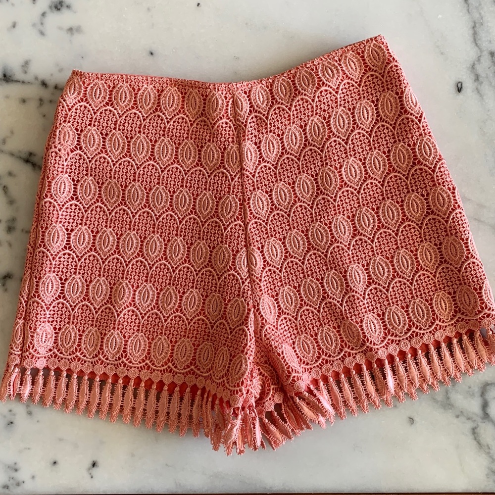 Coral Crochet Shorts